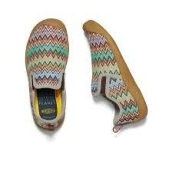 Keen Howser Canvas Slip On Shoes Sz 8 Chevron/Plaza Taupe - Picture 1 of 11